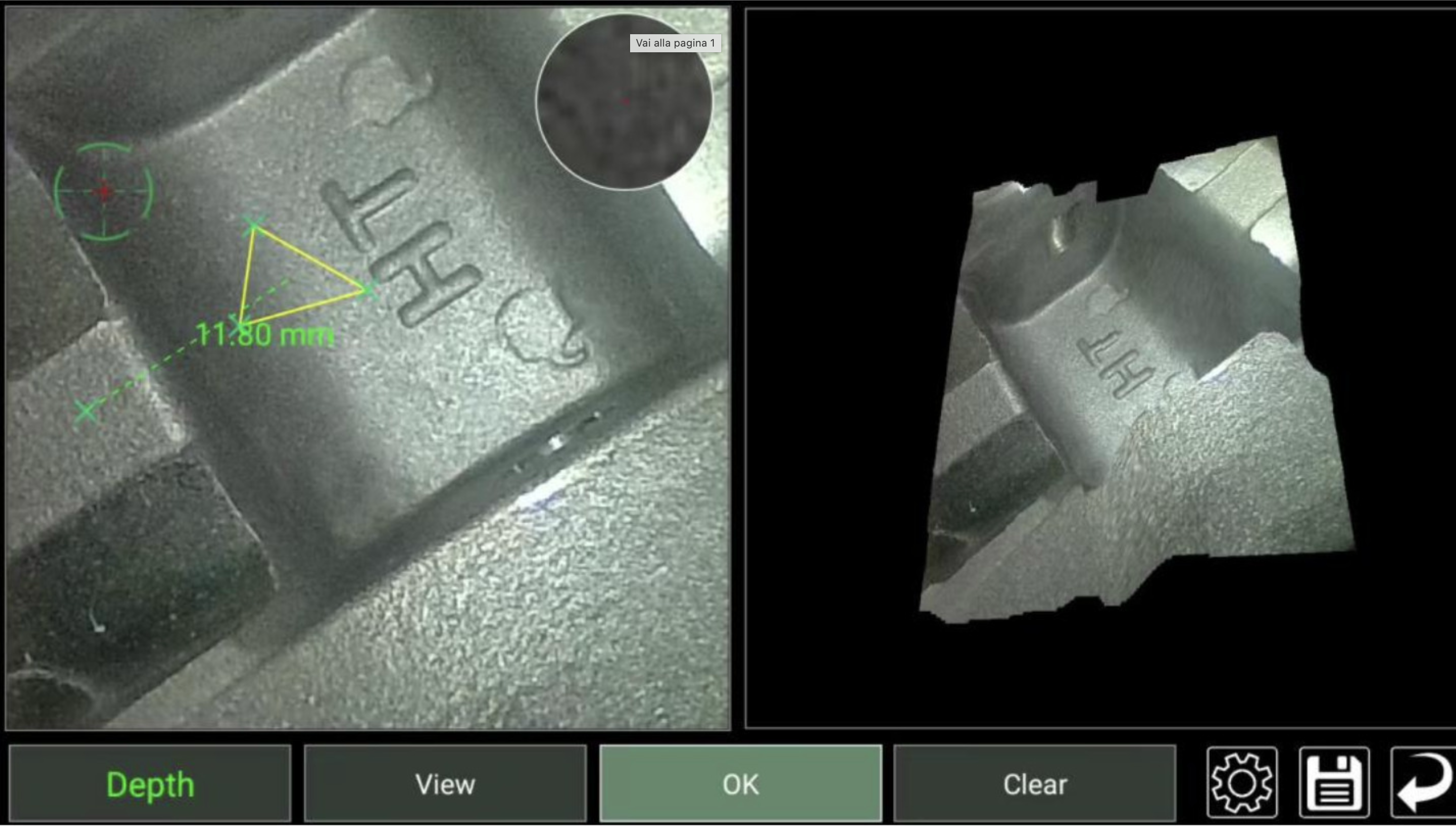 COBB V3D Depth function showing a result of 11.80 mm